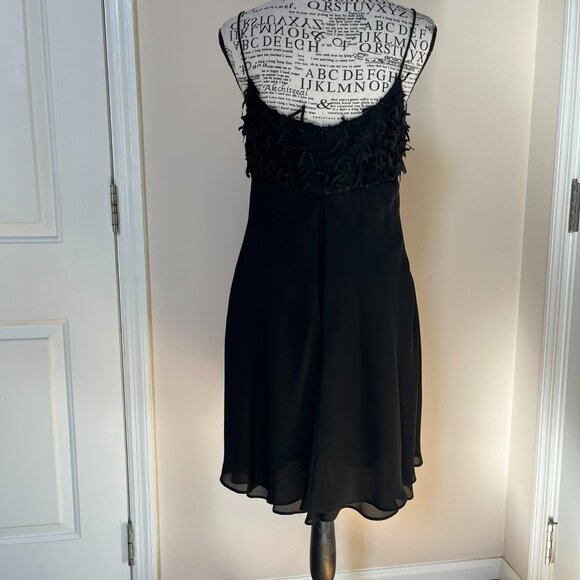 ABS Evening Collection Black Chiffon Cocktail Dress, Size 8 (fits like a 6) - Picture 2 of 10